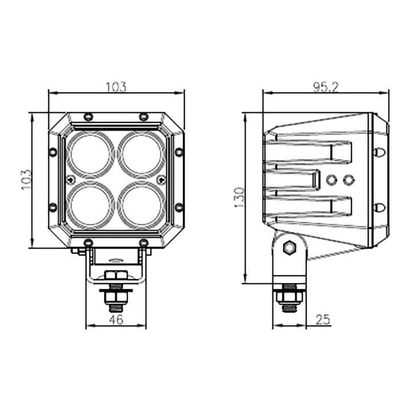 LED Arbeitsscheinwerfer 4300 Lumen 13 - 60 Volt