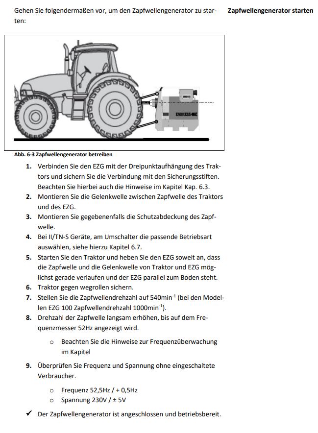 Zapfwellengenerator EZG 100/4 II/TN-S