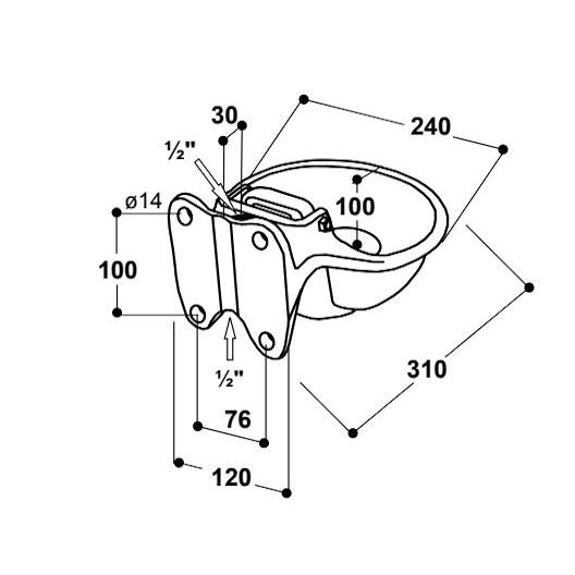 Tränkebecken Modell 115 mit Ventilzunge 1/2"