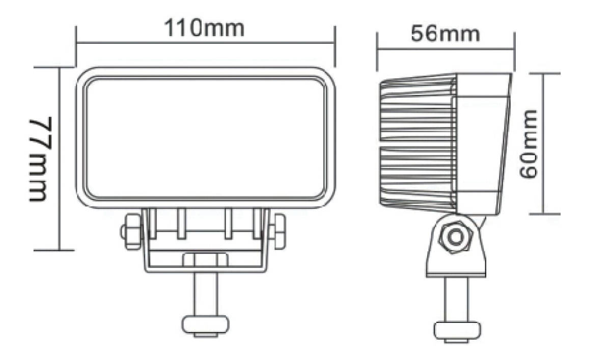 LED Arbeitsscheinwerfer 2000 Lumen 10 V = - 30 V=