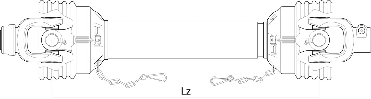 Gelenkwelle komplett Länge 860mm bis 21 PS / 16 KW