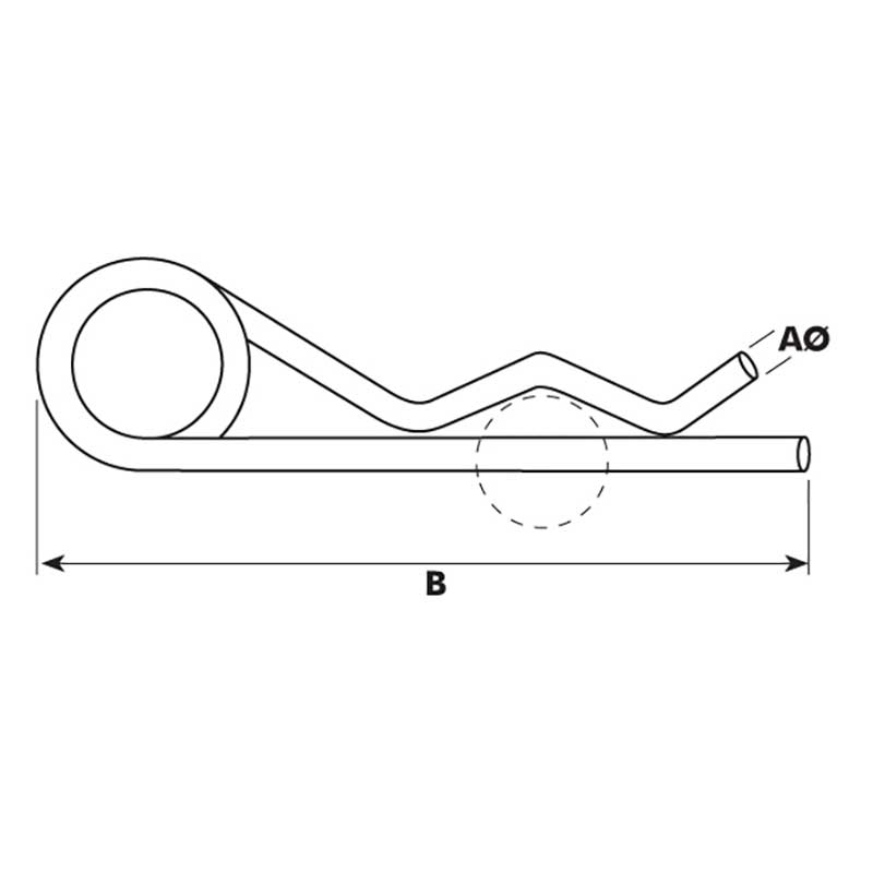 Federstecker doppelt D=6mmx140mm