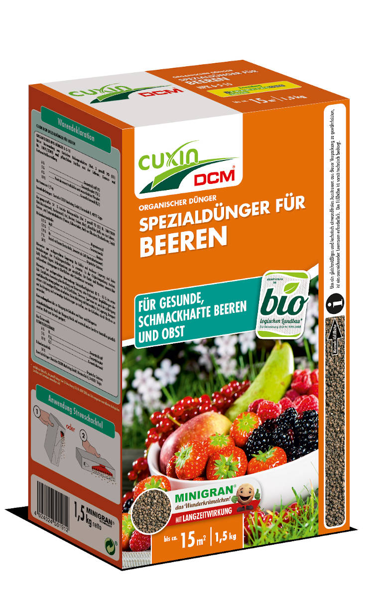 CUXIN DCM ORGANISCHER SPEZIALDÜNGER FÜR BEEREN
NPK 6-5-10