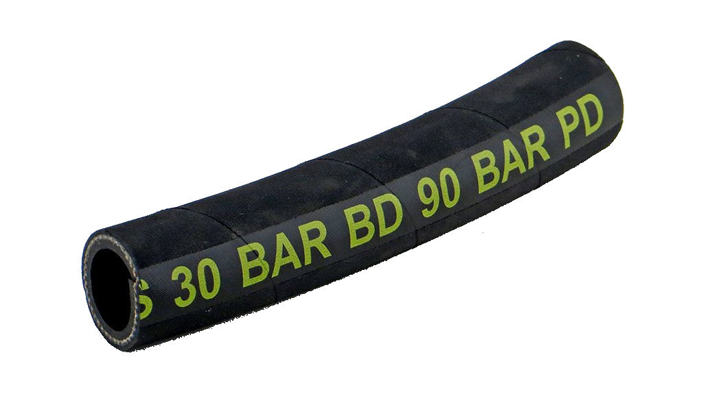 Gummi-Schlauch schwarz 19x28mm R3/4" 30 bar -30°C/+100°C