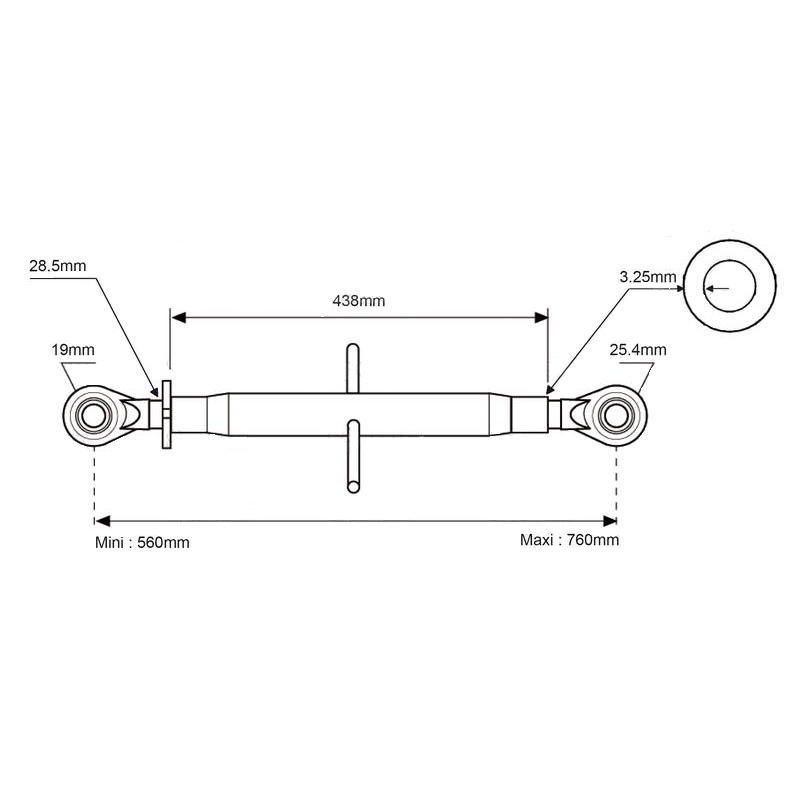 Oberlenker (Kat. 1/2 Für kleine Traktoren 56PS (42kW)