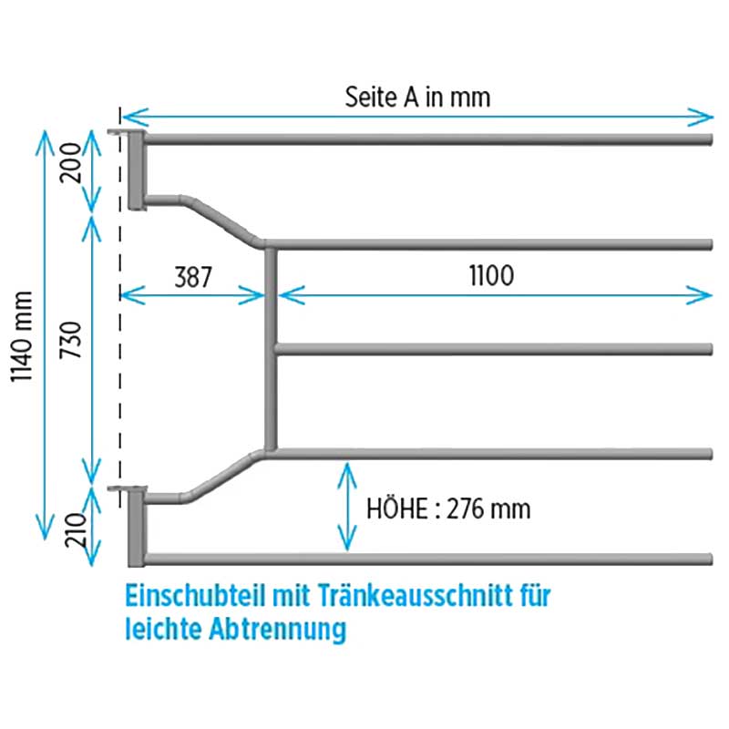 Einschubteil mit Tränkeausschnitt leicht