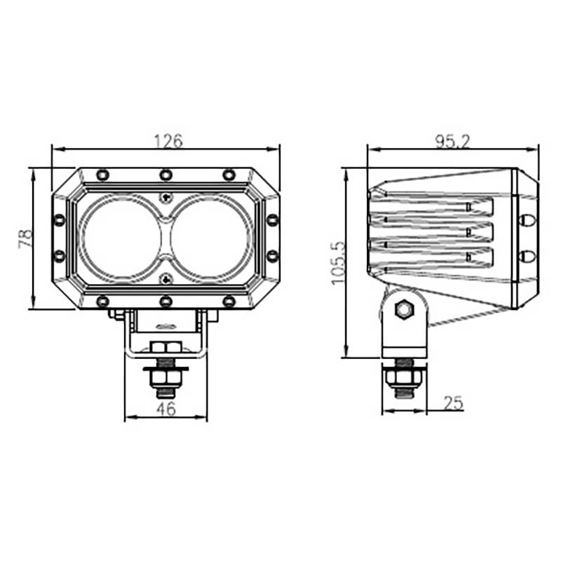 LED Arbeitsscheinwerfer 3300Lumen 12 - 24 Volt