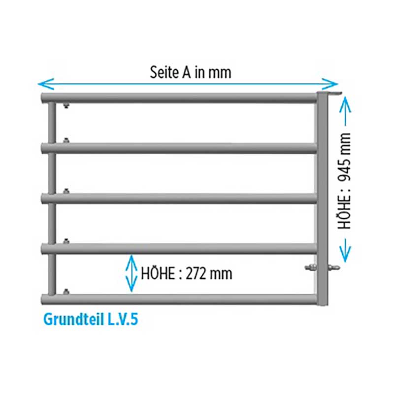 Grundteil 5-rohrig 2" 5,74 m