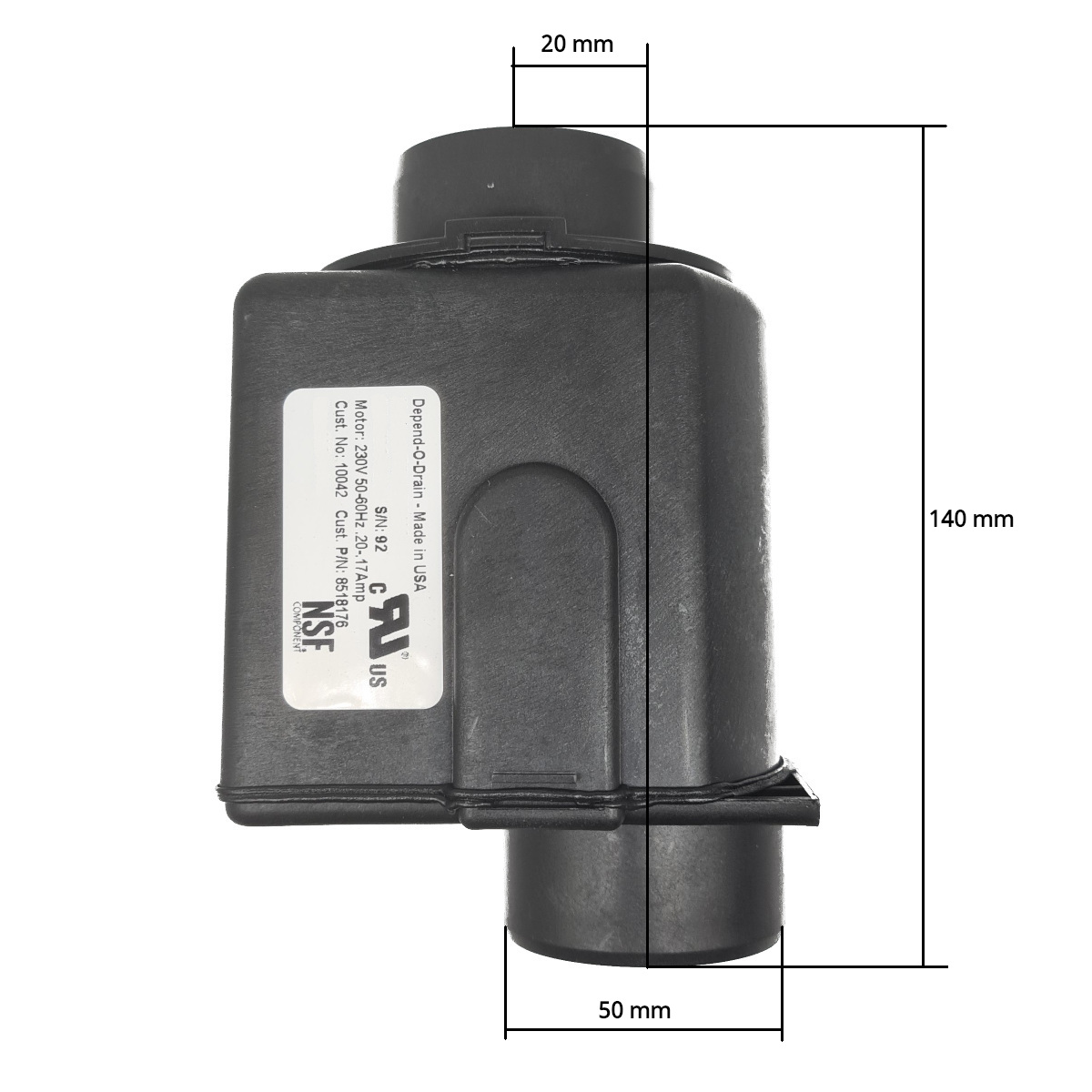 Abflussventil 50 mm 230 Volt