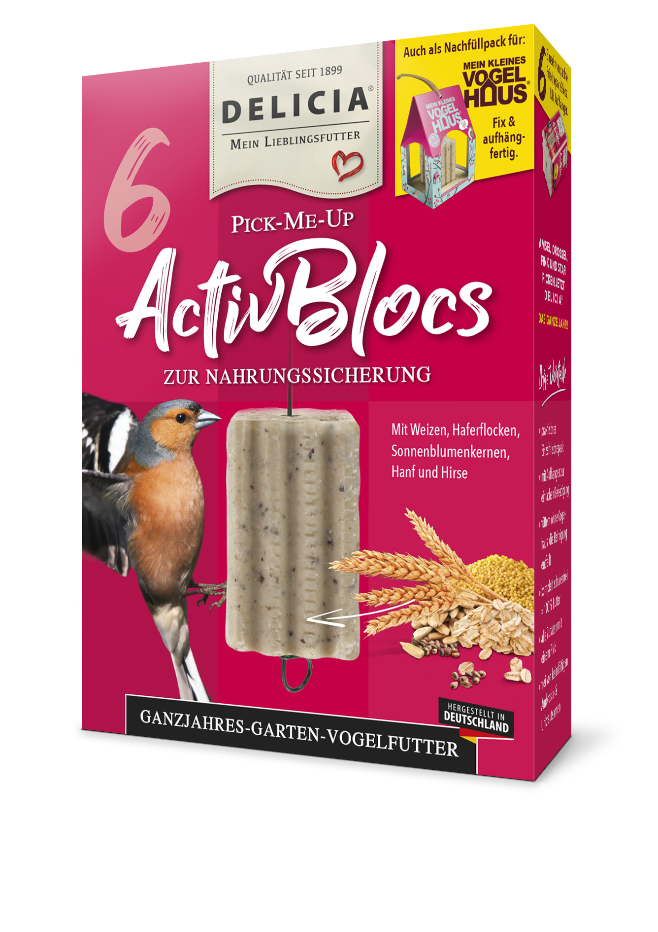 Delicia PICK ME UP ActivBloc 6er Pack Vogelfutter Wildvögel