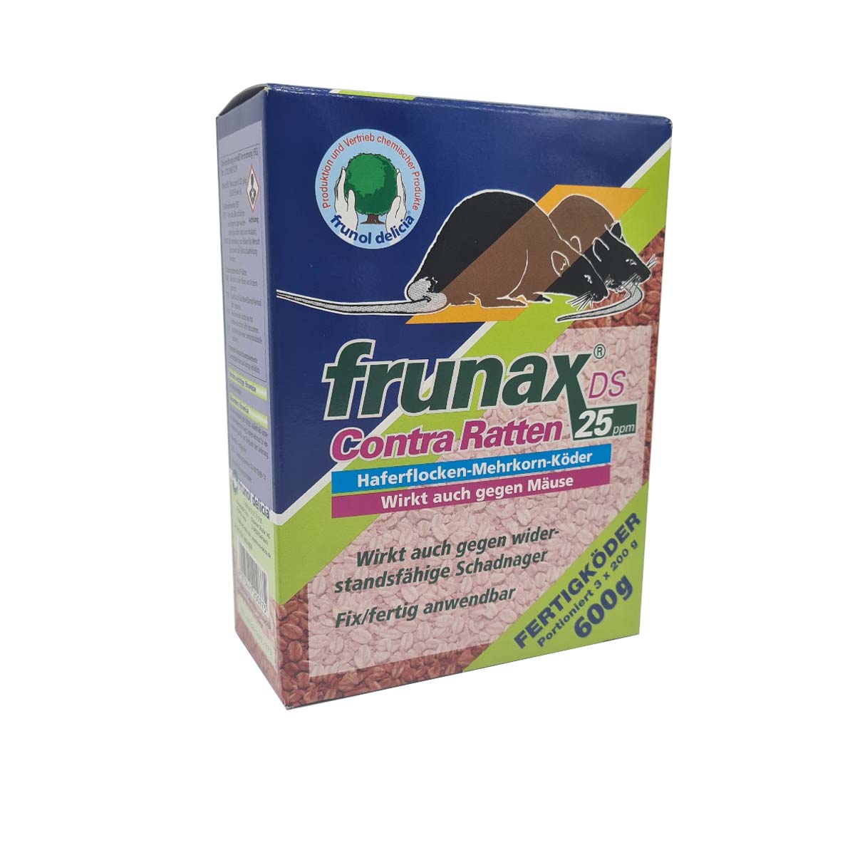 Frunax DS Contra Ratten 25ppm 3x200g Rattengift / Mäusegift