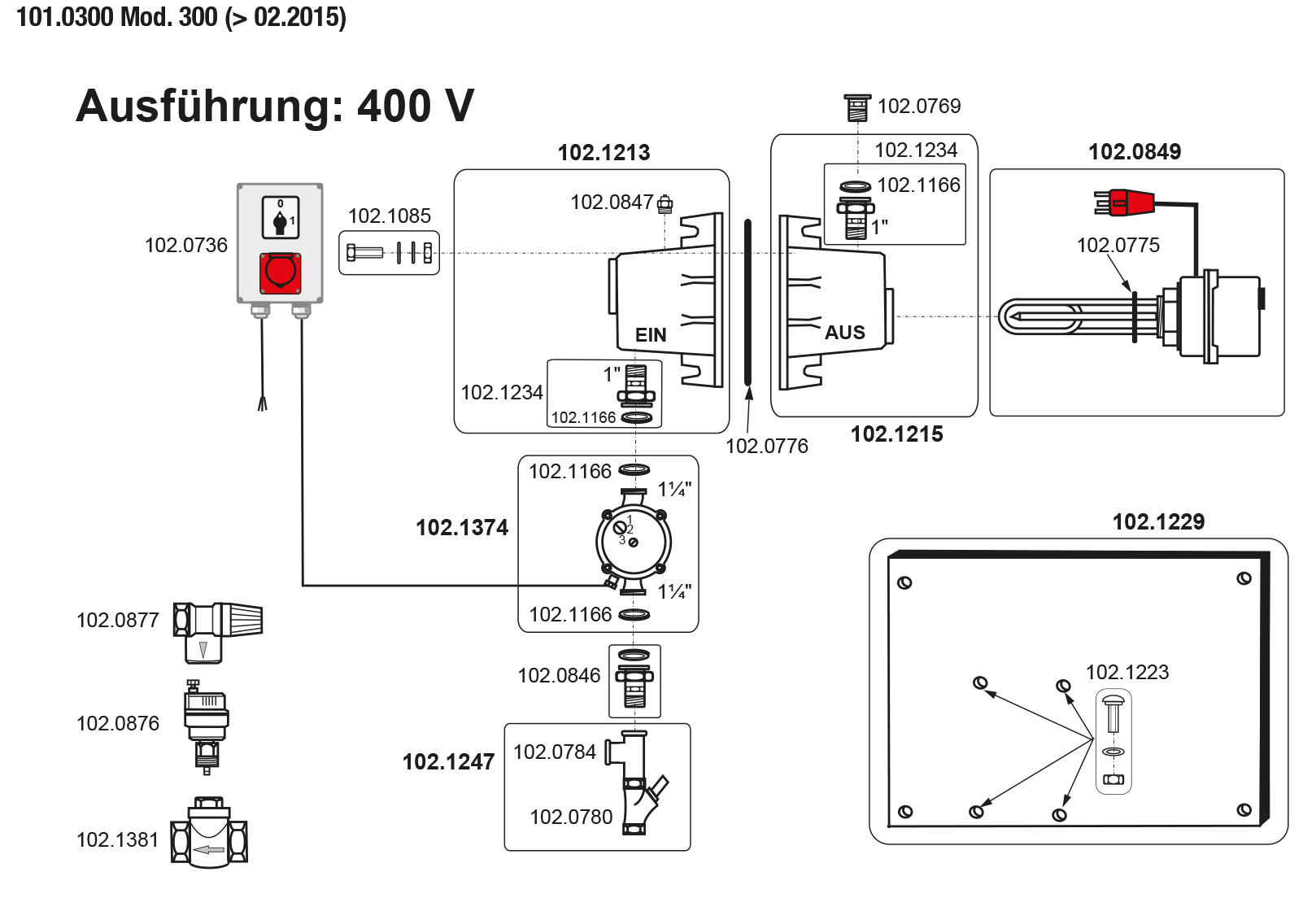 Heizgerät  Mod. 300, 3000W, 400V Suevia Ersatzteilliste