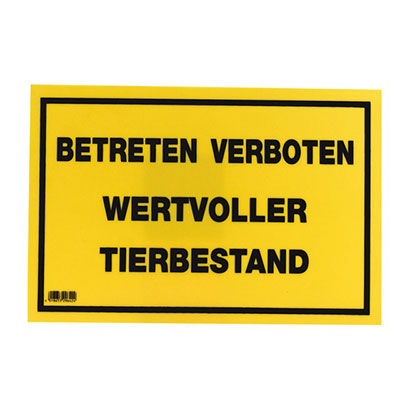 Schild Wertvoler Tierbestand