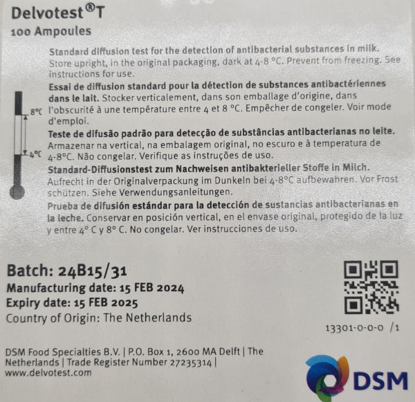 Delvotest® T 100 Ampullen Hemmstofftest Lagerung