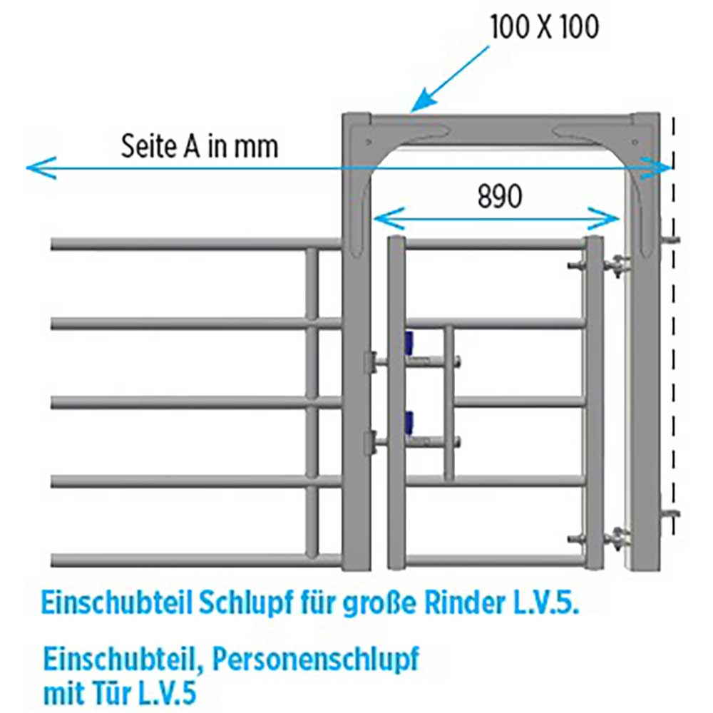 Einschubteil Schlupf für große Rinder