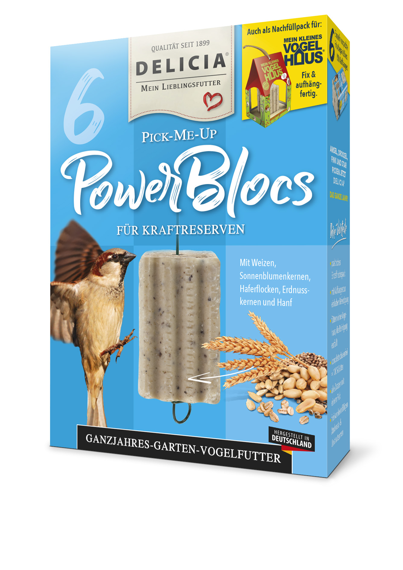 Delicia PICK ME UP Powerbloc 6 Stück Vogelfutter Wildvögel